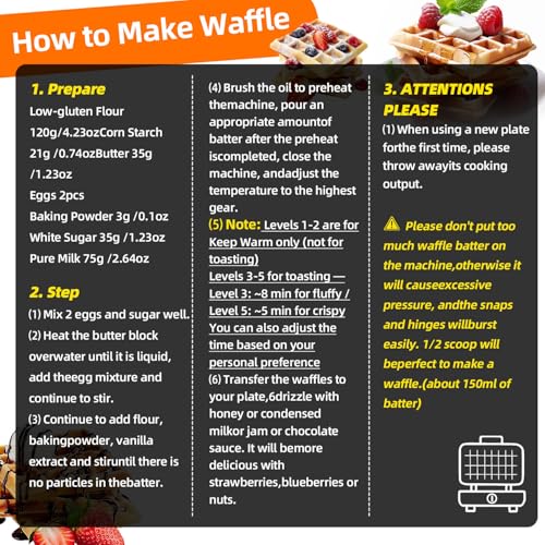 Waffle Maker with Removable Plates, 3-in-1 Sandwich maker and waffle and pancake maker, Nonstick Plates, 5-Level Browning Control & Ready Indicator Lights, Easy to Clean for Family Breakfast