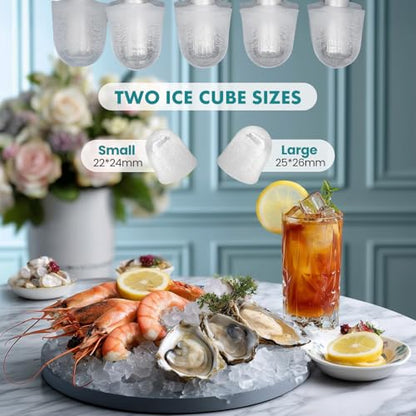 OLIXIS Ice Maker Machine with Handle,26lbs in 24 Hours, Portable Ice Maker