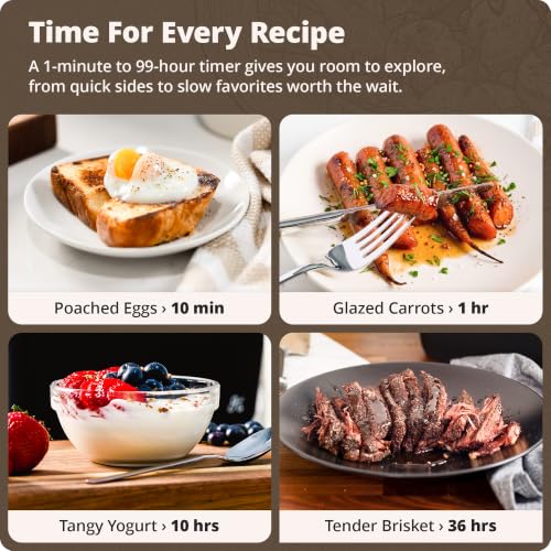 Greater Goods Sous Vide Cooker, 1100W, No App or WiFi Needed (Birch White)