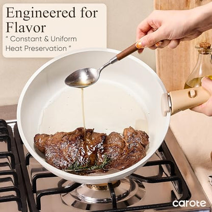 CAROTE 33pcs Pots and Pans Non Stick, Cookware Sets Detachable Handle, Induction Kitchen Pots and Pans, NonStick Cooking Set, Oven/Dishwasher/Fridge Safe, Space Saving