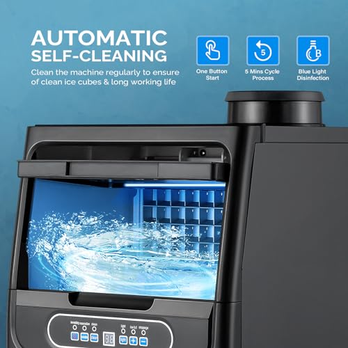 ROVSUN 70LBS/24H Countertop Ice Maker with 2 Water Inlets, ETL Certified