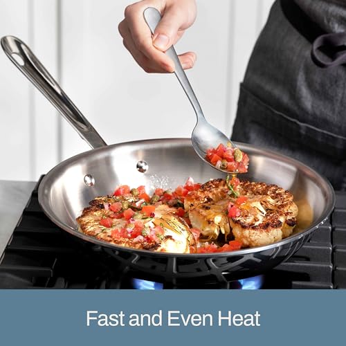 All-Clad D3 Stainless Steel 10 Piece Cookware Set- Made in USA- Includes Frying Pans, Saucepan, Soup Pot, Sautépan, Stockpot - Professional Grade -Oven Safe & Induction Compatible