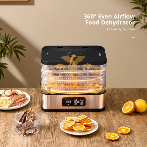 5‑Tier Compact Food Dehydrator with Temperature & Time