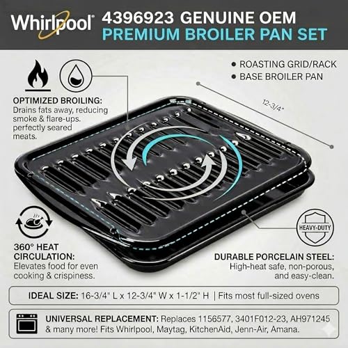 Whirlpool 4396923 Genuine OEM Premium Broiler Pan