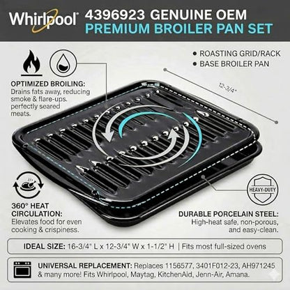 Whirlpool 4396923 Genuine OEM Premium Broiler Pan