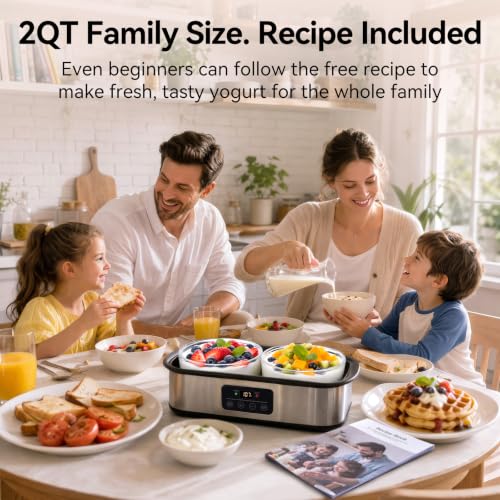 BTZHRI Yogurt Maker Machine, 2 Qt Greek Probiotic Yogurt Maker for Home