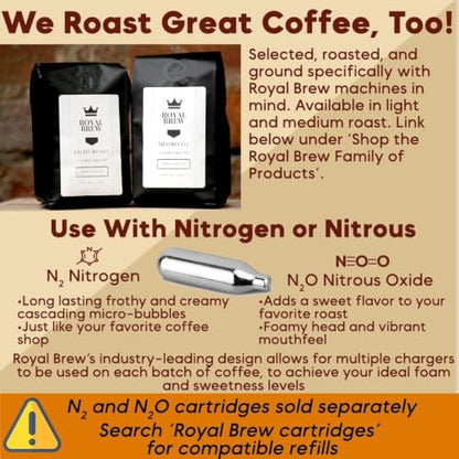 Royal Brew Nitro Cold Brew Coffee Maker, 128 oz Extra Large Home Keg Black