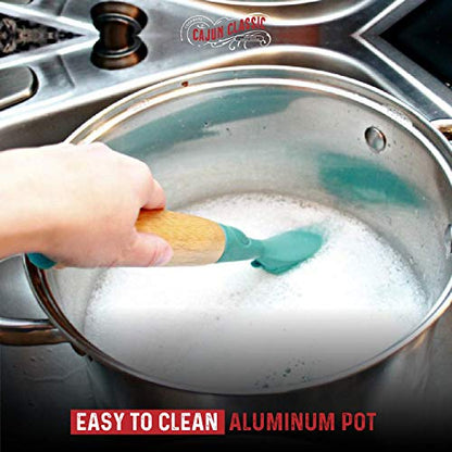 Cajun 6.7-Quart Aluminum Dutch Oven Pot with Lid - Oven-Safe Round Caldero - Nickel-Free Soup Pot
