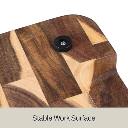 All-Clad Kitchen Essentials Acacia Cutting Board w/Juice Groove 19x14 Inches, 1" Thick, Chopping Board for Meat, Cheese, Vegetables, Fruit, Serving Board for Kitchen & Dining Room, Charcuterie, Brown
