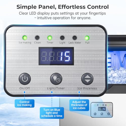 Zomagas 110LBS/24H Commercial Ice Maker Machine Under Counter/Freestanding
