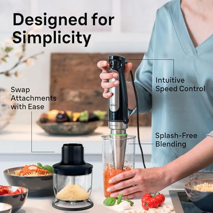 Braun MultiQuick MQ7025X Immersion Blender, Faster, Finer Blending