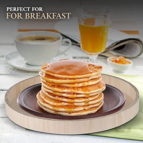6 Sets of Hammont Wooden Nested Serving Trays - Five Piece Set of Round Shape Wood Trays (30 Trays Total) for Crafts | Circle Kitchen Nesting Trays for Serving Pastries, Snacks, Mini Bars, Chocolate