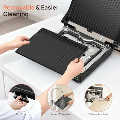 Svuineek Electric Indoor Grill, 14'', Panini Press and Grill, 1600W
