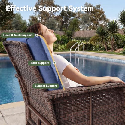 Aoxun 7-Piece Wicker Rattan Patio Furniture Set with 44" Fire Pit Table