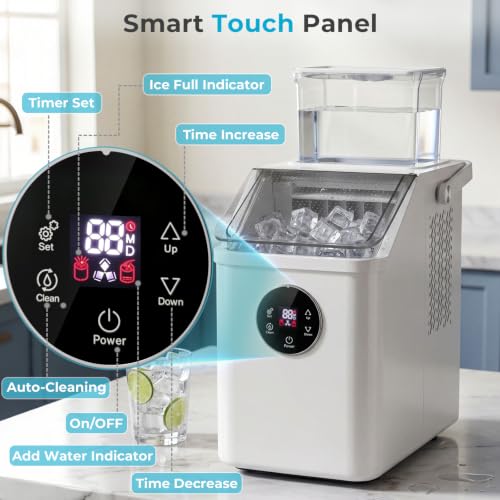 Electactic Countertop Ice Cube Maker, 12Pcs Ready in 13 Mins, 26Lbs/Day