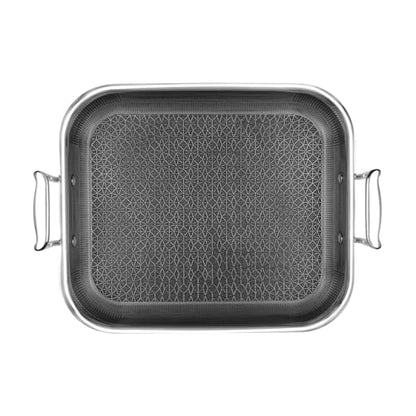 LIVWELL DiamondClad 12 X 14- Inch Hybrid Nonstick Roasting Pan with Rack | Stainless Steel, PFOA & PFAS-Free | Oven, Dishwasher & Metal Utensil Safe