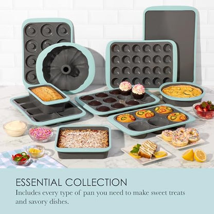 Chicago Metallic 24-Cup Silicone Muffin Pan, Nonstick Bakeware with Wire-Reinforced Rim, BPA-Free Food-Grade Silicone, Oven Safe to 428°F, Dishwasher Safe, Easy Cupcake Release