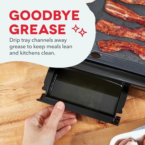 Dash Deluxe Everyday Griddle - Electric Griddle with Removable Plate - Nonstick, Easy-Clean Surface & Anti-Slip Base - Recipe Book Included - Black