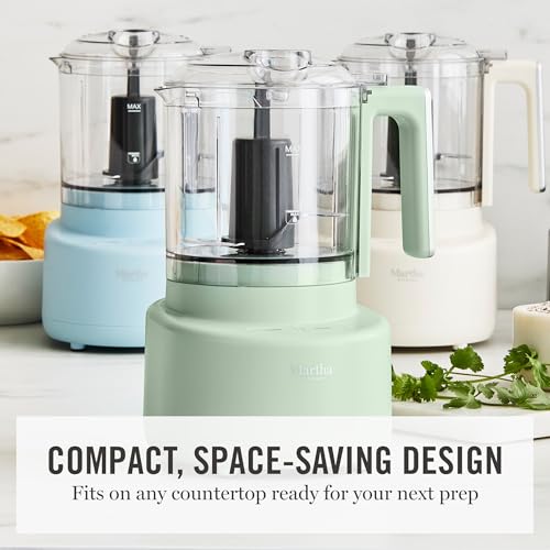 Martha Stewart 3 Cup Electric Vegetable Chopper, Mini Food Processor, Navy