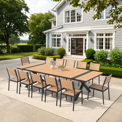 Pellebant 13-Piece Outdoor Patio Dining Table Set for 12 Person