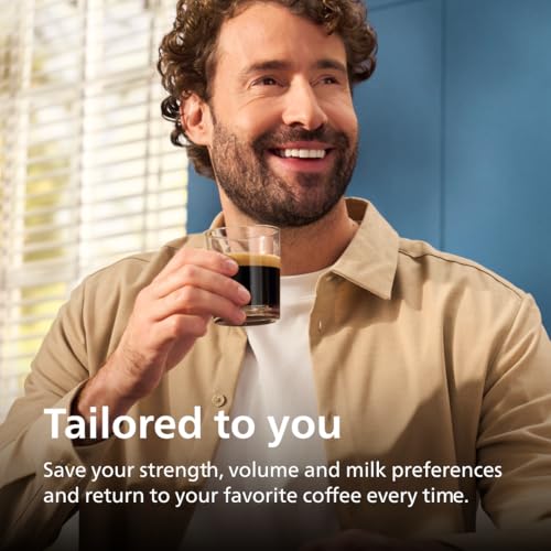 Philips 3200 Series Fully Automatic Espresso Machine, LatteGo Milk Frother, 5 Coffee Varieties, Intuitive Touch Display, 100% Ceramic Grinder, AquaClean Filter, My Coffee Choice, Black (EP3241/54)