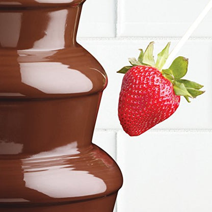 Nostalgia CFF986 32-Ounce Stainless Steel Chocolate Fondue Fountain, 2-Pound Capacity, Easy to Assemble 4 Tiers, Perfect for Nacho Cheese, BBQ Sauce, Ranch, Liqueurs