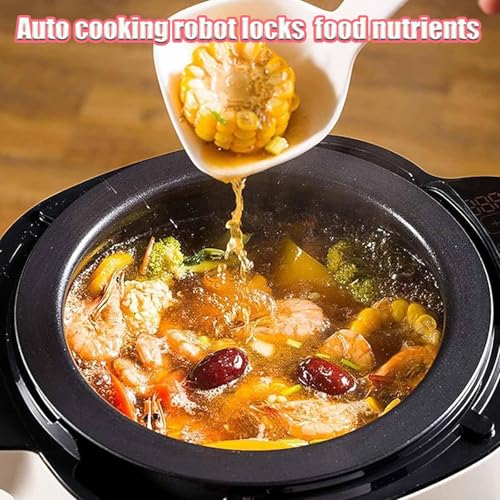 6L Automatic Cooking Machine,2000W auto Cooking Wok Fried Rice Machine,One-Click Smart Start, Three Speed Adjustable,360 ° Automatic Rotation, for Stir Frying,Stewing,Cooking,110V