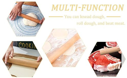 Ddxycfzy Professional Beech Wood Rolling Pin 29cm - Smooth Non-Stick Design, No Handle, Suitable for Baking Pizza/Pie/Cookies/Dumpling Wrappers/Pastry Dough.