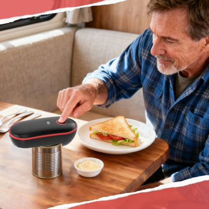 Rechargeable Electric Can Opener, One-Touch Automatic, Smooth Edge