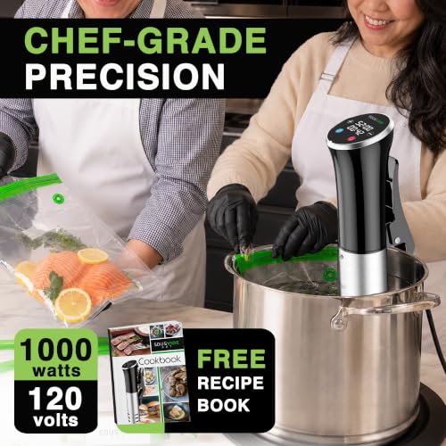 Sous Vide Cooker 1000W | Digital Sous Vide Machine with 30 Vacuum Seal Bags