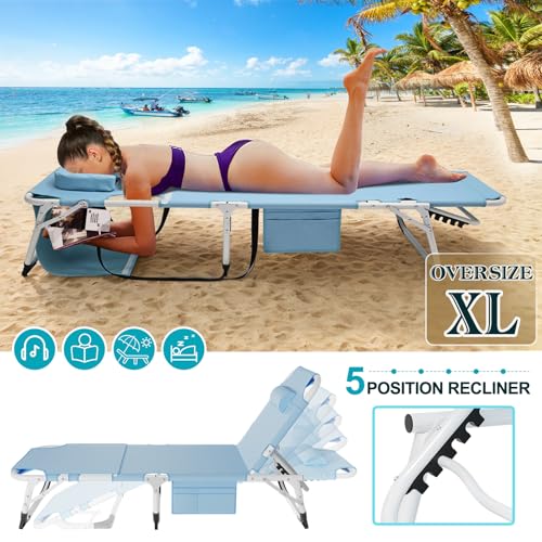 ABORON 3-in-1 Tanning Chair, 5-Position with Face and Arm Holes