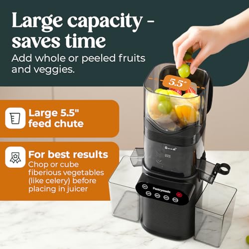 Pantrymade Cold Press Juicer | 5.5” Feed Chute, Whole Fruits, High Yield