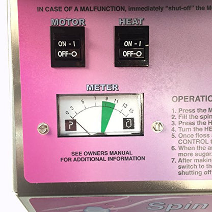Paragon Spin Magic 5 Cotton Candy Machine with Metal Bowl for Professional Concessionaires Requiring Commercial Quality & Construction