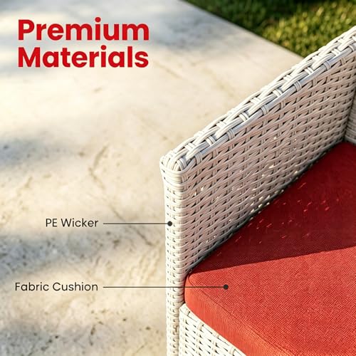 Wicker 2-Seat Outdoor Patio Loveseat