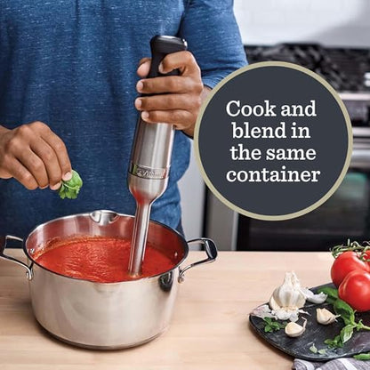 Vitamix 5-Speed Immersion Blender, Professional-Grade Hand Blender with 625-Watt Motor and Stainless-Steel Blade, Stainless Steel/Black