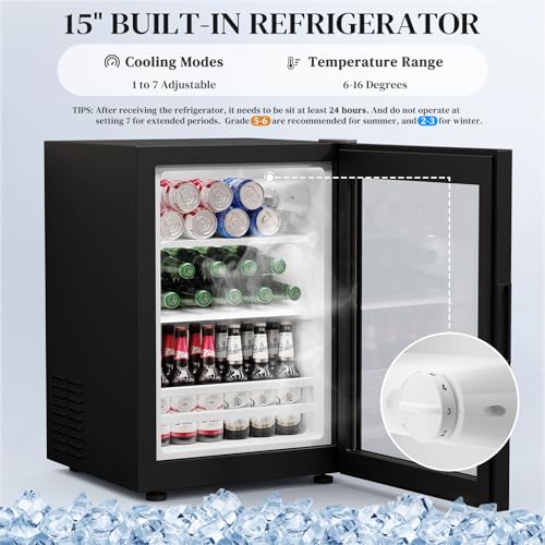 BROTTAR Large Coffee Bar Cabinet with Fridge (Fridge Included)