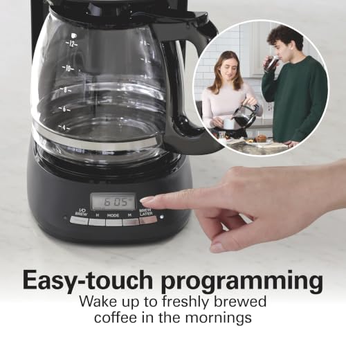 Hamilton Beach 12 Cup Programmable Drip Coffee Maker With 3 Brew Strengths