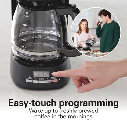 Hamilton Beach 12 Cup Programmable Drip Coffee Maker With 3 Brew Strengths