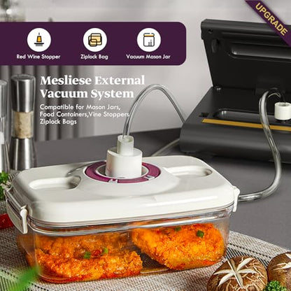 Mesliese Vacuum Sealer 90Kpa 6-in-1 Food Sealer 2 Bag Rolls & 5 Precut Bags