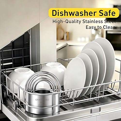 5 Pcs Professional Stainless Steel Cookie Cutters Set - Round Biscuit Cutter with Handle, Used for Making Cake, Fried Egg, Dumpling, Doughnut - Essential Baking Tools for Dough Preparation