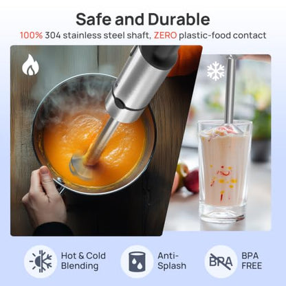 Consciot 5-in-1 Immersion Blender Handheld Max 1100W, 21-Speed & Turbo Mode