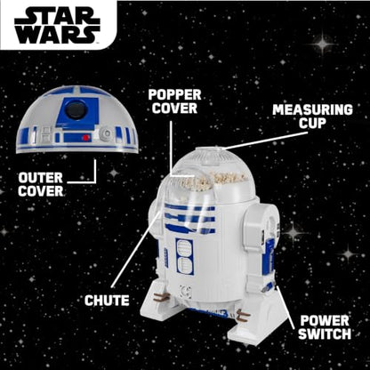 Uncanny Brands Star Wars R2D2 Popcorn Maker- Fully Operational Droid Kitchen Appliance