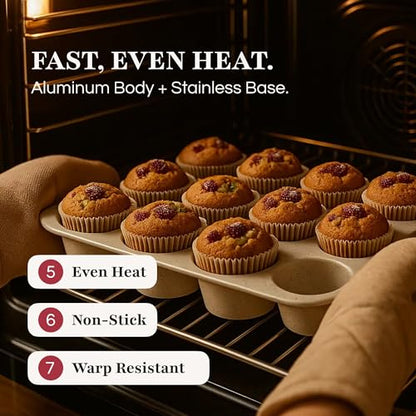 GOURMETIFIC® Nonstick Bakeware Set 10 Piece Black Oven Safe Baking Pans Sheets and Trays for Kitchen Cooking Essentials