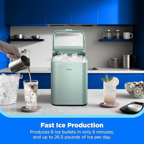Midea 26lbs Countertop Bullet Ice Maker, Self-Cleaning, with Ice Scoop