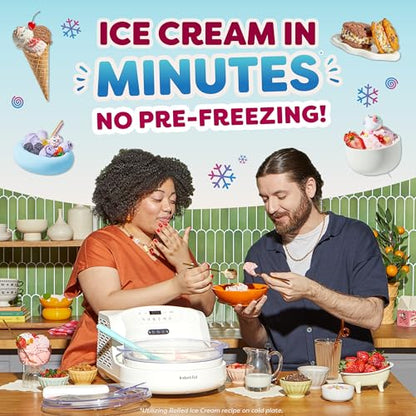 Instant Pot InstantChill Ice Cream Maker with Built‑In Compressor, No Pre‑Freezing, Real Ice Cream in Minutes*, Gelato, Sorbet, Rolled, Non‑Dairy, Mix‑Ins, Easy Clean Up, Quiet, Makes Up to 2 Pints