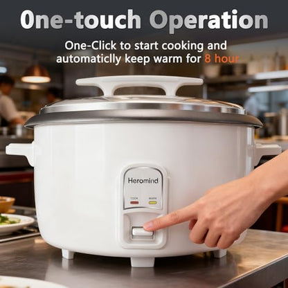 Heromind Commercial Rice Cooker 90-Cup, 16Qt Large Capacity Cooker