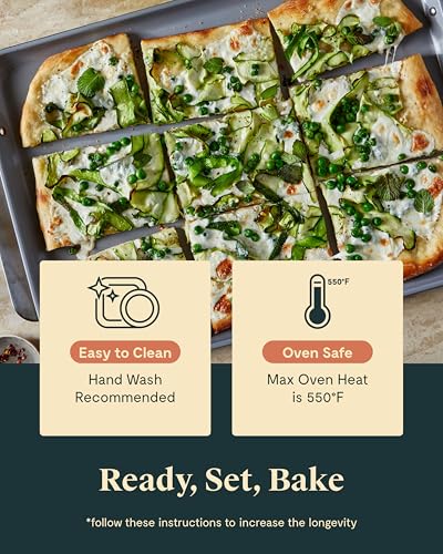 Caraway Nonstick Ceramic Bakeware Set (5 Pieces) - Baking Sheets, Assorted Baking Pans, & Storage - Aluminized Steel Body - Non Toxic, PTFE & PFOA Free - Navy