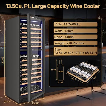 Velivi 24" Inch Dual-Zone Wine Fridge Freestanding/Built-in Wine Cooler
