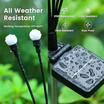 PATIOPIA Solar Garden Lights, LED Swaying Solar Lights Outdoor Waterproof, Warm White Firefly Outdoor Decorative Lights, Garden Decor, Yard, Patio, Pathway Decoration Gardening Gifts (2 Pack)