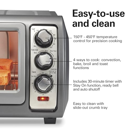 Hamilton Beach Easy Reach 6 Slice Countertop Convection Toaster Oven